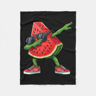 Dabbing Watermelon Kawaii Summer Tropical Fruit Fleece Blanket