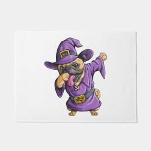 Dabbing Witch Pug Cute Halloween Pugs Funny Dab Doormat