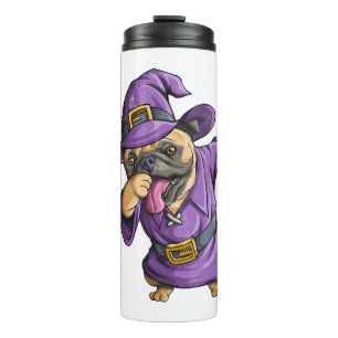 Dabbing Witch Pug Cute Halloween Pugs Funny Dab Thermal Tumbler