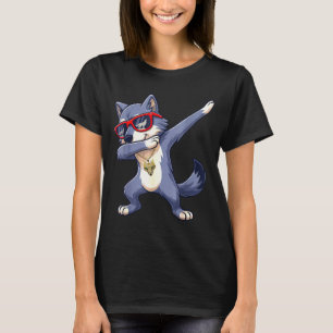 Dabbing Wolf Cool Red Sungles Animals Wolves Lover T-Shirt