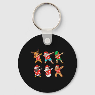 Dabbing Xmas Crew Santa Elf Deer Funny Christmas I Key Ring