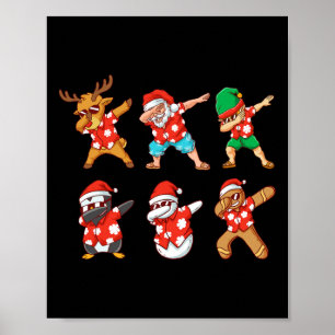 Dabbing Xmas Crew Santa Elf Deer Funny Christmas I Poster