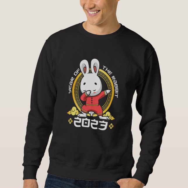 Dabbing Year of The Rabbit 2023 Chinese Zodiac Sig Sweatshirt (Front)