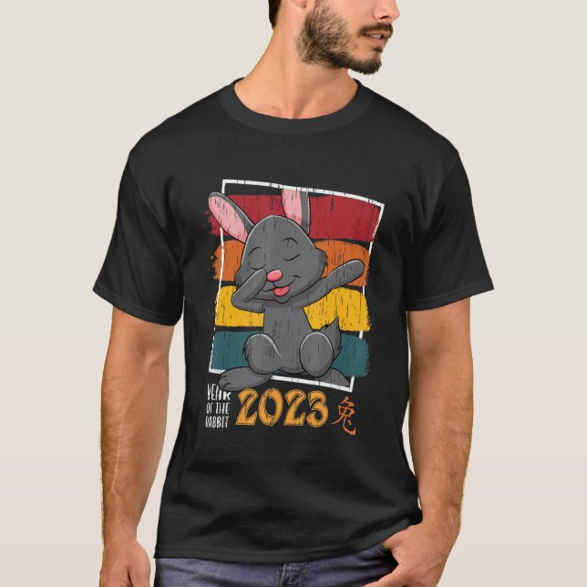 Dabbing Year Of The Rabbit Chinese New Year 2023 R T-Shirt (Front)