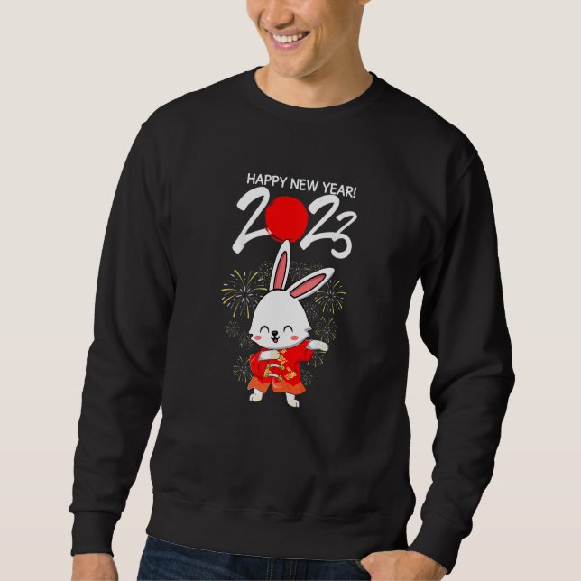 Dabbing Year Of The Rabbit Happy Chinese New Year  Sweatshirt (Front)