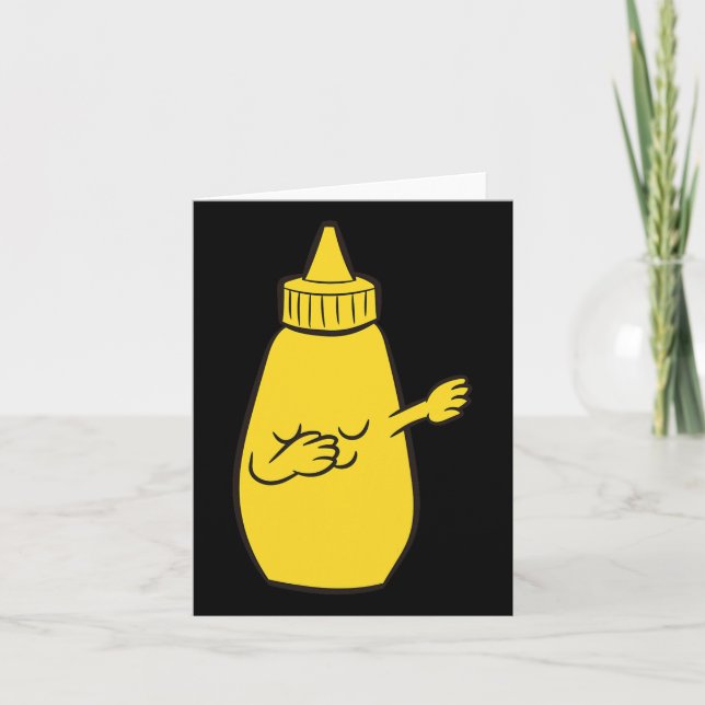 Dabbing Yellow Mustard Squeeze Bottle Funny Dancin Card (Front)