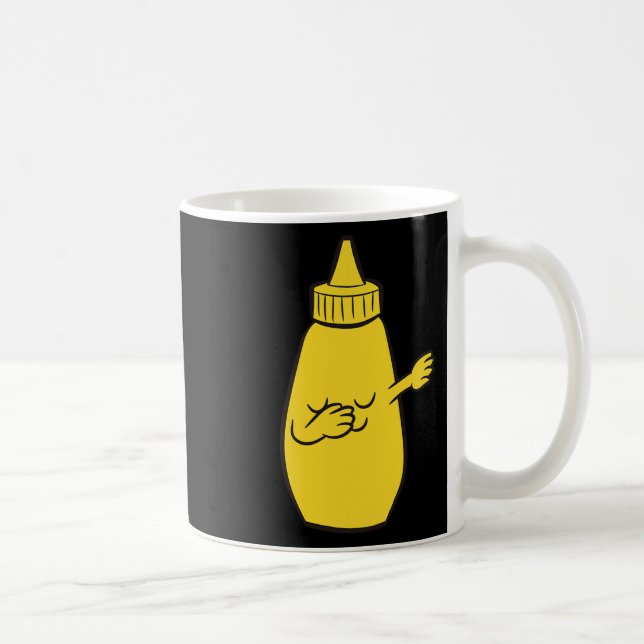 Dabbing Yellow Mustard Squeeze Bottle Funny Dancin Coffee Mug (Right)