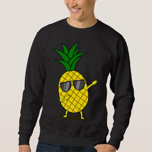 Dabbing Yellow Pineapple - Dab Funny Dancing Fruit Sweatshirt (Front)