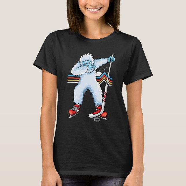 Dabbing yeti Ice Hockey yeti Kids Boys ice Hockey T-Shirt (Front)