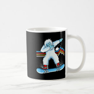 Dabbing yeti snowboarding vintage mountain coffee mug