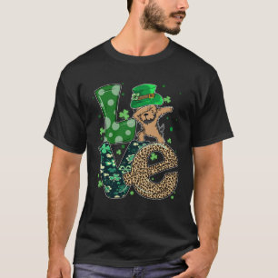 Dabbing Yorkie Dog LOVE Shamrock  St Patrick s Day T-Shirt