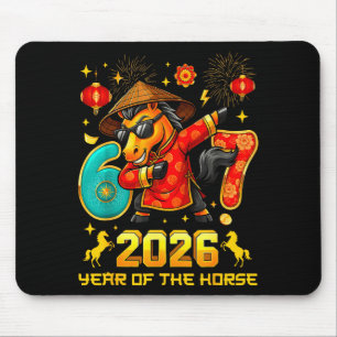 Dabbing Zodiac Horse Lunar New Year Chinese New Ye Mouse Pad
