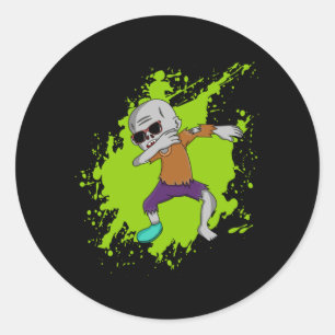 Dabbing Zombie Dab Halloween Cool Funny Gift Idea Classic Round Sticker