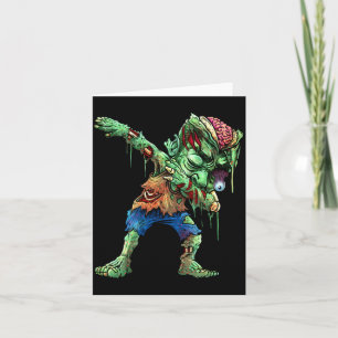 Dabbing Zombie Halloween Boys Kids Dab Dance Card