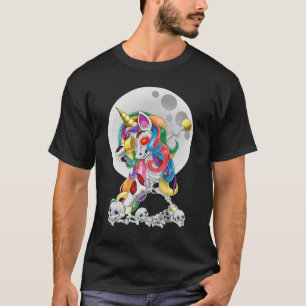 Dabbing Zombie Unicorn Halloween T-Shirt