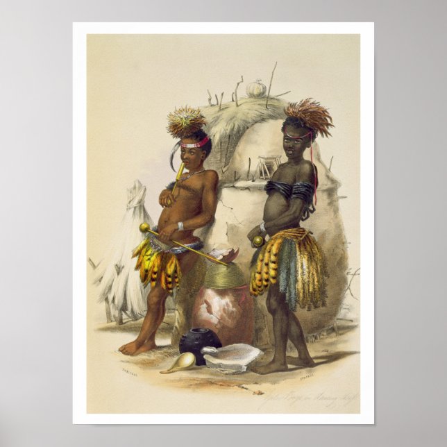 Dabiyaki and Upapazi, Zulu Boys in Dancing Dress, Poster (Front)