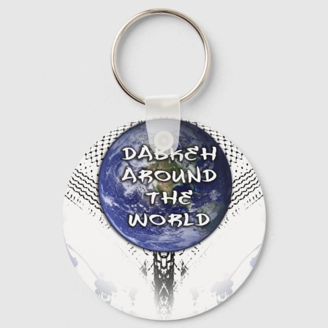 Dabkeh Around The World (with splatter brush) Key Ring (Front)