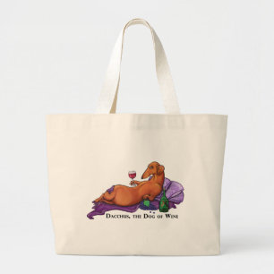 Dacchus Dog of Wine Large Tote Bag