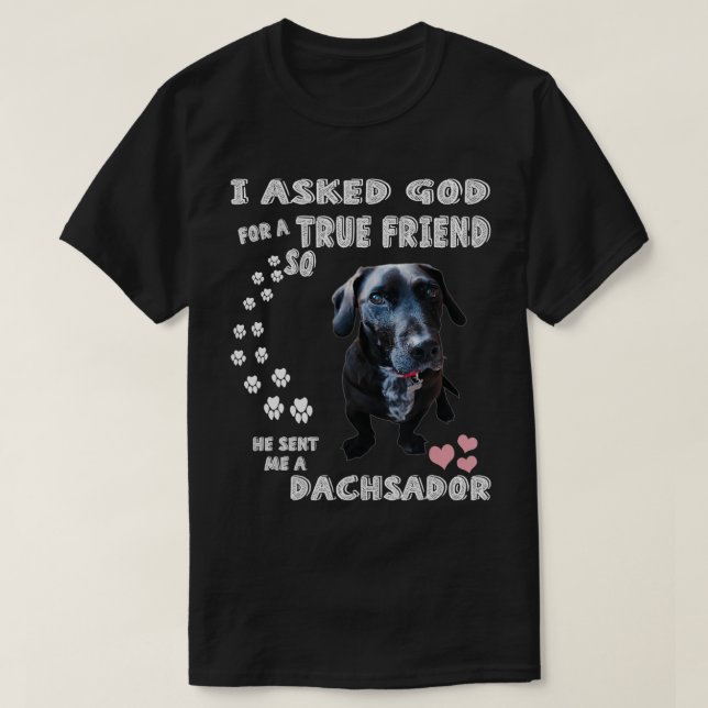 Dachsador Dog Lover, Dachshund Lab Mum Dad, Cute D T-Shirt (Design Front)