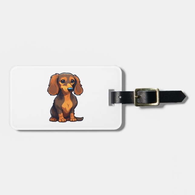 Dachshund 3 luggage tag (Front Horizontal)