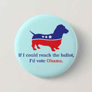 Dachshund 4 Obama 6 Cm Round Badge