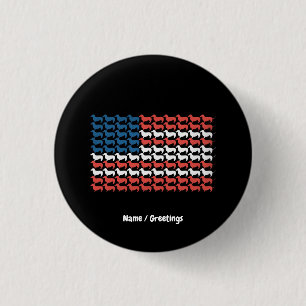 Dachshund 4th of July American Flag Patriotic  3 Cm Round Badge
