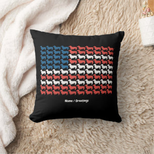 Dachshund 4th of July American Flag Patriotic Cushion