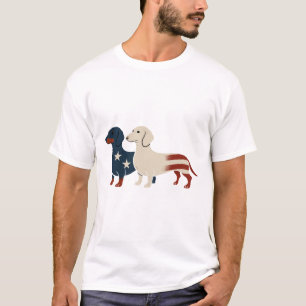 Dachshund 4th of July Dog Lover Men women USA Flag T-Shirt