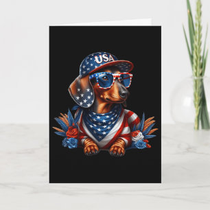Dachshund 4th Of July Patriotic Dog Dachshund Four Card