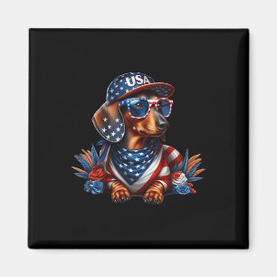 Dachshund 4th Of July Patriotic Dog Dachshund Four Magnet