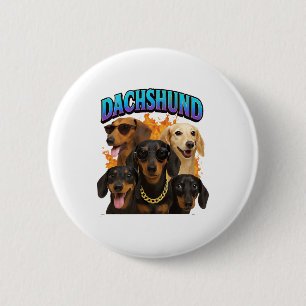 Dachshund 6 cm round badge