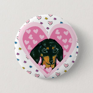 Dachshund 6 Cm Round Badge