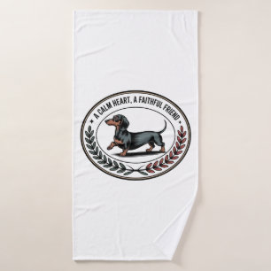 Dachshund A Calm Heart, A Faithful Friend Bath Towel