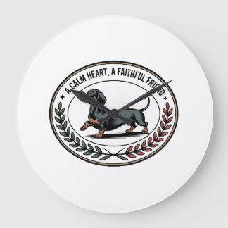 Dachshund A Calm Heart, A Faithful Friend Large Clock