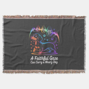 Dachshund A Faithful Gaze Can Carry A Weary Day Throw Blanket