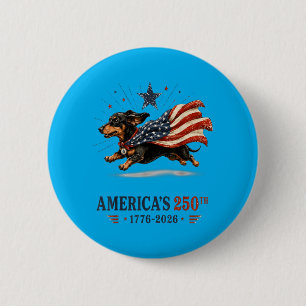 Dachshund Aamericas 250th Patriotic Dog 4th Of 6 Cm Round Badge