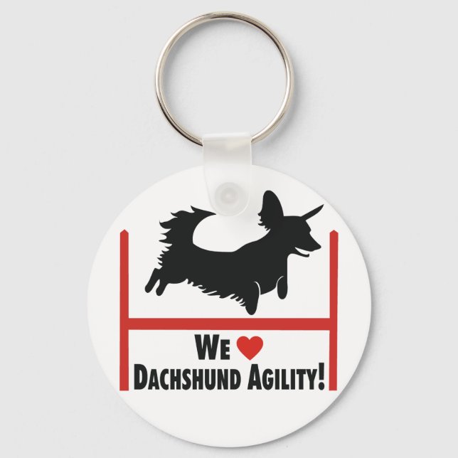 Dachshund Agility Love Key Ring (Front)