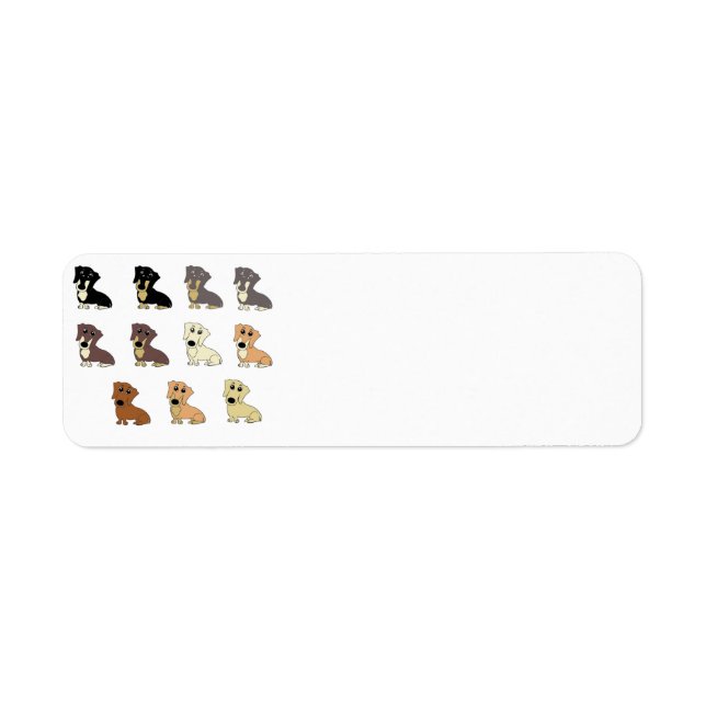 dachshund all colours cartoons return address label (Front)