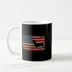 Dachshund America Flag Patriotic Weiner Dog Gift Coffee Mug