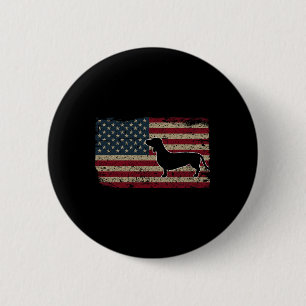 Dachshund America Flag Patriotic Weiner Dog Gift W 6 Cm Round Badge