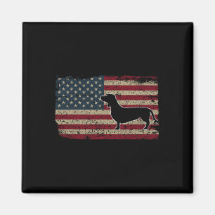 Dachshund America Flag Patriotic Weiner Dog Gift W Magnet