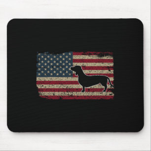 Dachshund America Flag Patriotic Weiner Dog Gift W Mouse Pad