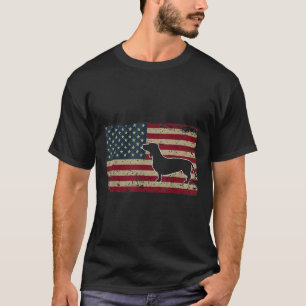Dachshund America Flag Patriotic Weiner Dog T-Shirt