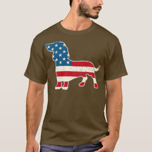 Dachshund American Flag 4th of Jul  for Men Women  T-Shirt