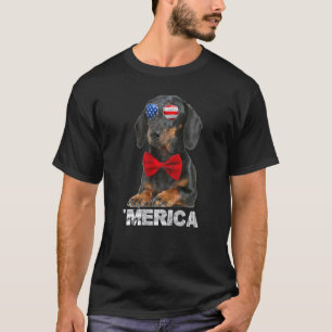 Dachshund American Usa Flag 4th Of July Fourth Dog T-Shirt