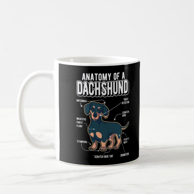 Dachshund Anatomy Funny Dog Coffee Mug (Left)
