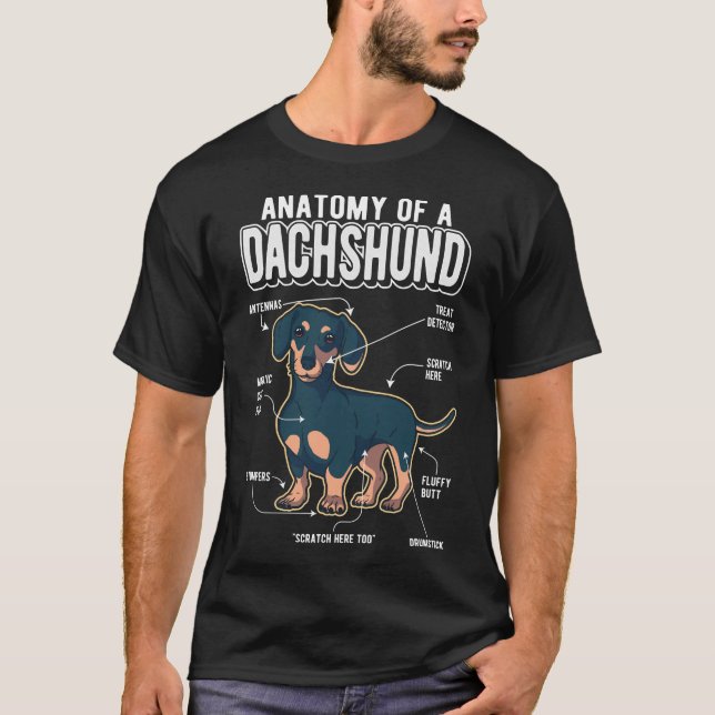 Dachshund Anatomy Funny Dog T-Shirt (Front)