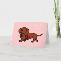 Dachshund and a flower cartoon