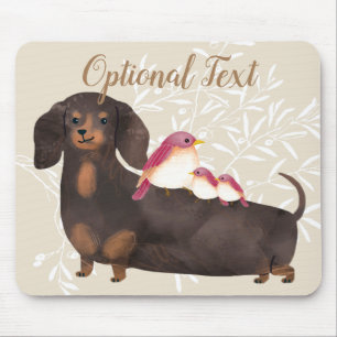 Dachshund and Birds Family Mouse Pad