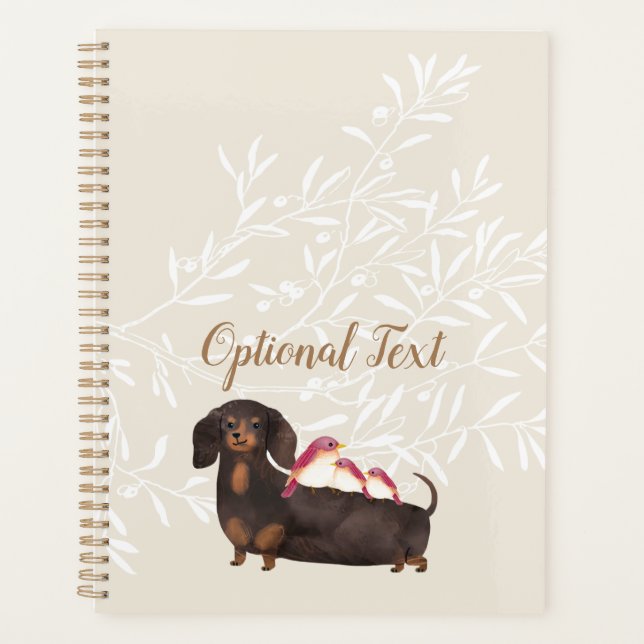 Dachshund and Birds Family Planner (Front)